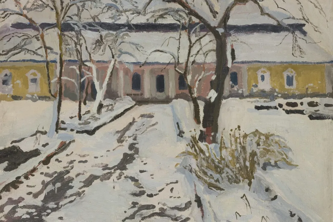 Stanisław Kamocki, Dwór w Modlnicy zimą, 1905; olej, płótno; MNK