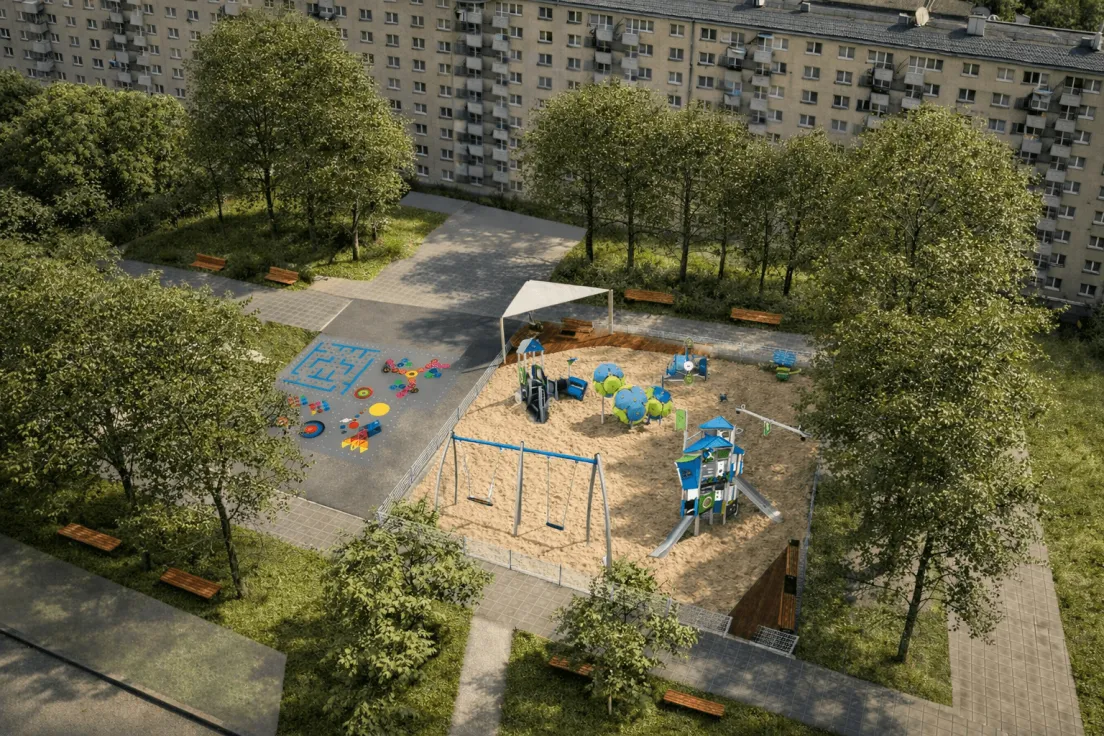 Wizualizacje modernizacji placu zabaw przy ul. Opolskiej 