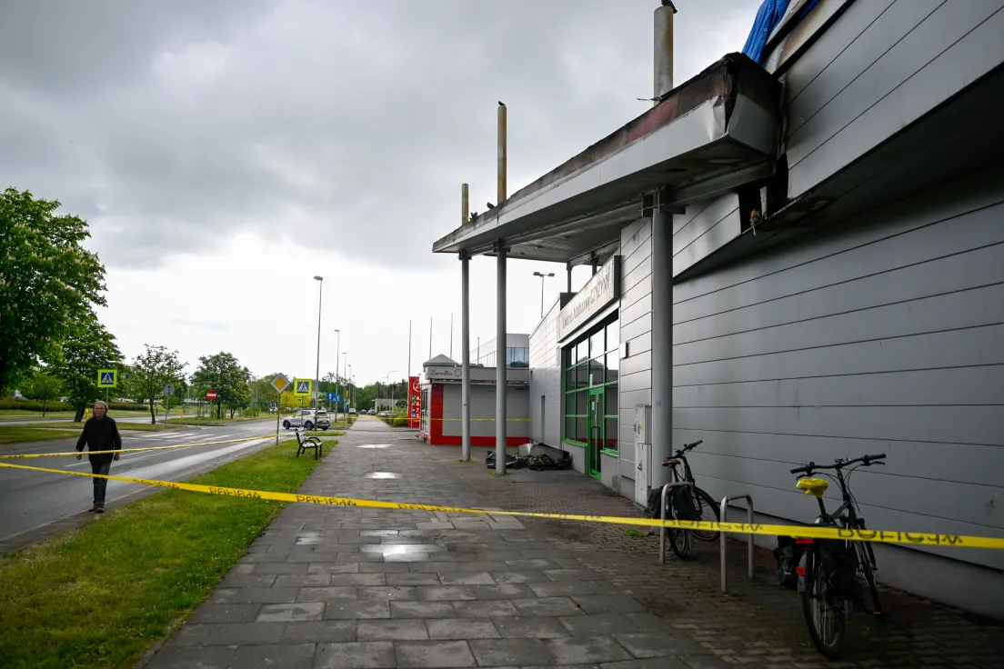 Spalony dworzec autobusowy na Czyżynach