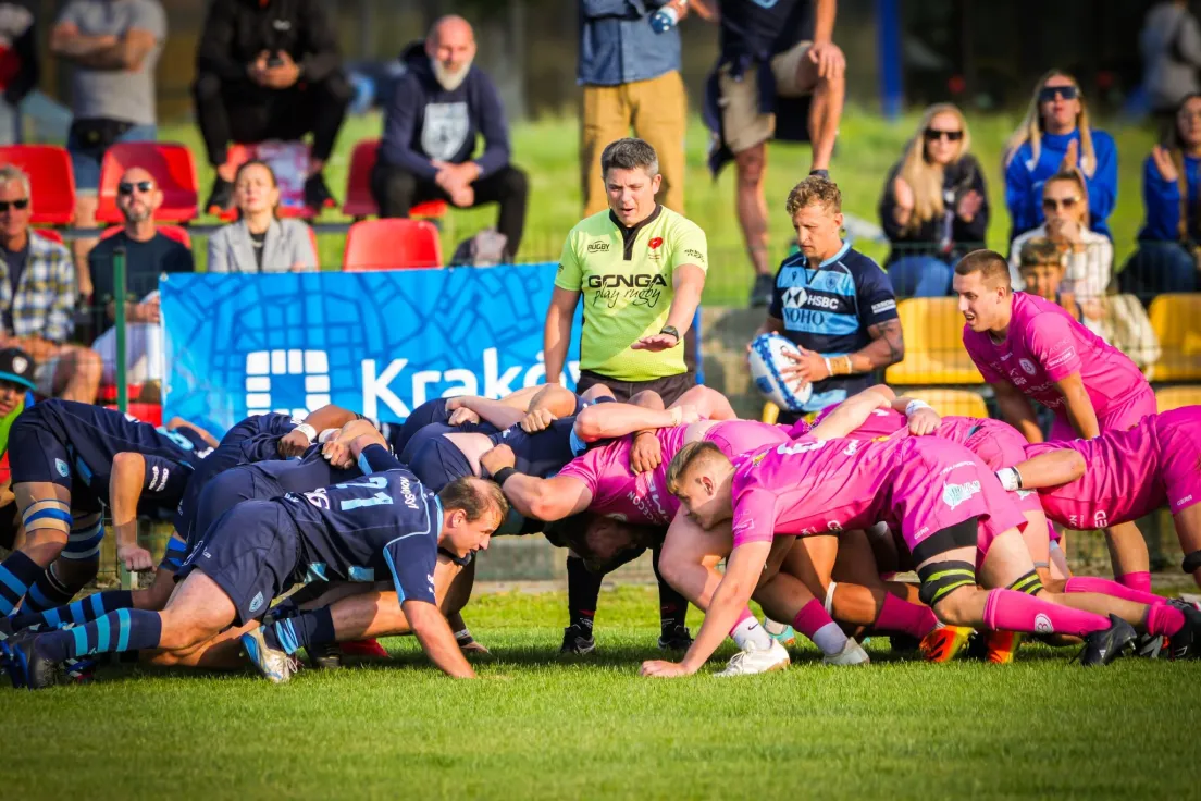 Mecz rugby na stadionie Juvenii