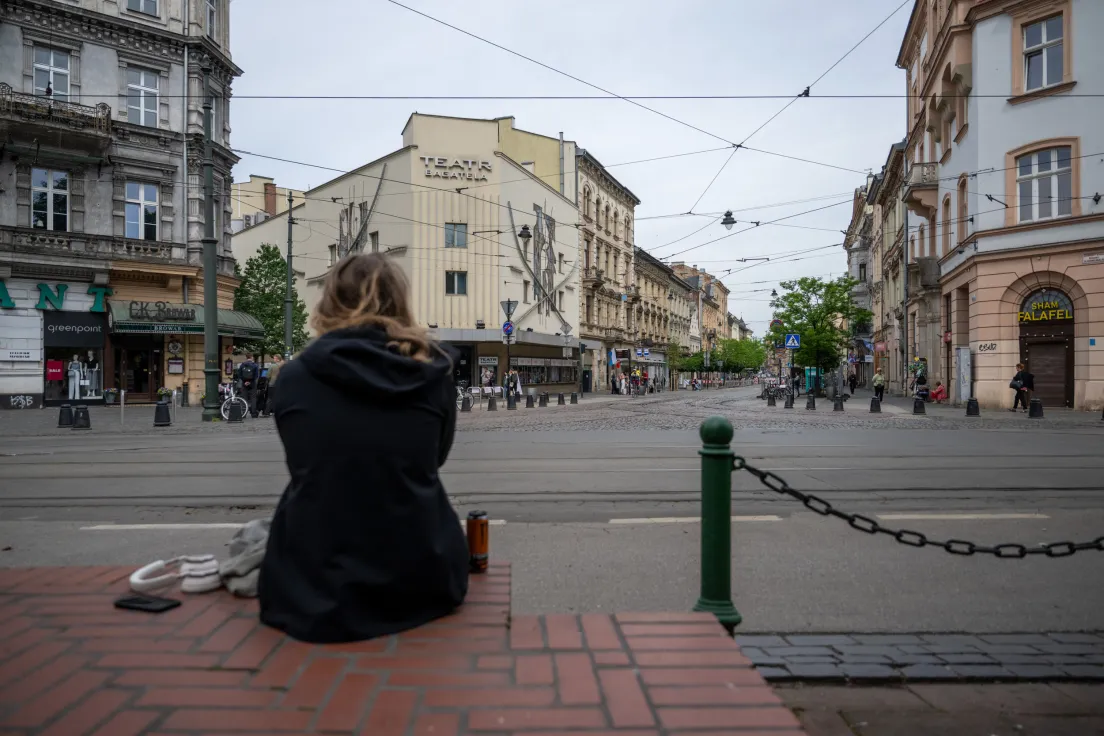 Węzeł tramwajowy przy teatrze Bagatela