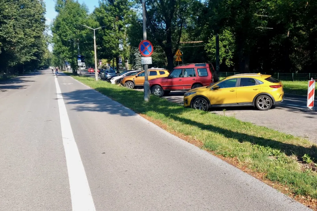 Samochody zaparkowane przy Al. 3 Maja