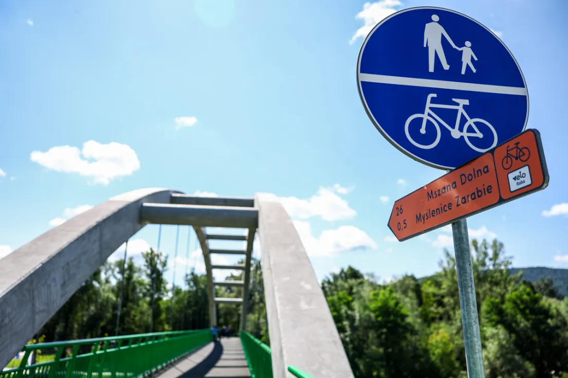 Otwarcie kładki pieszo-rowerowej w Myślenicach