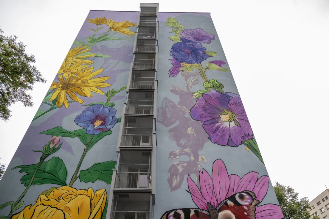 Nowy mural na bloku przy ul. Spółdzielców 13