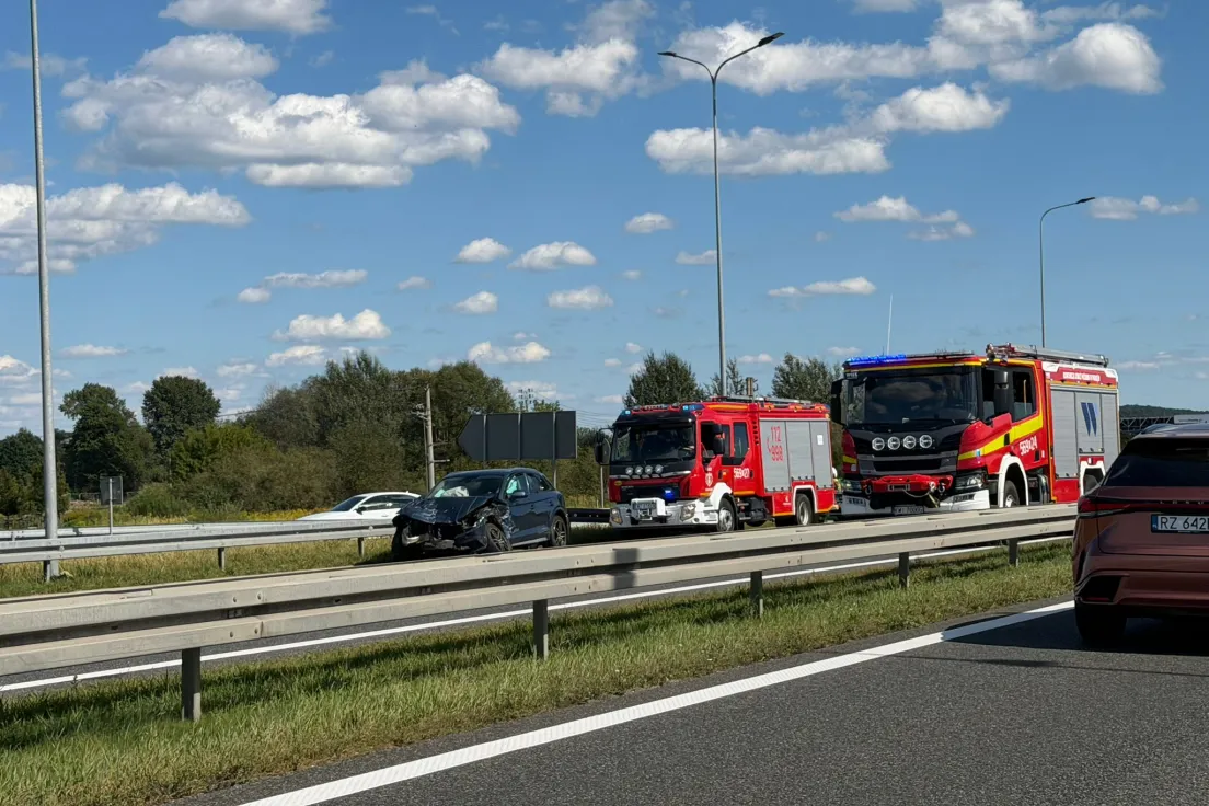 Zderzenie czterech samochodów na A4