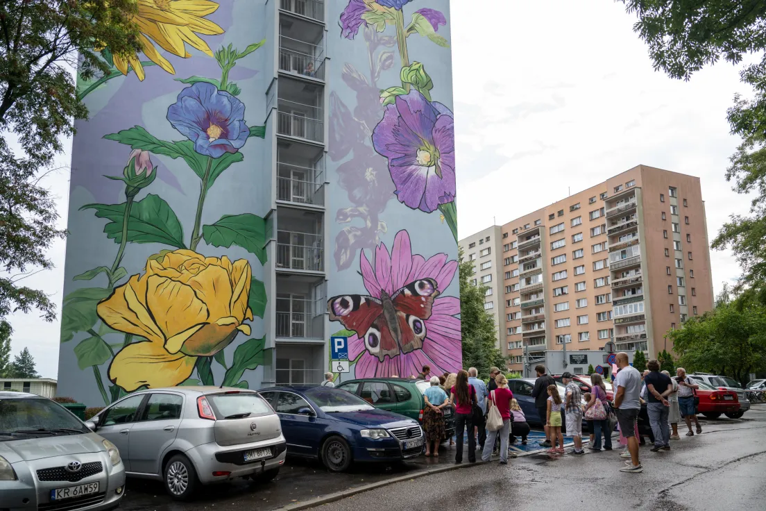 Nowy mural na bloku przy ul. Spółdzielców 13