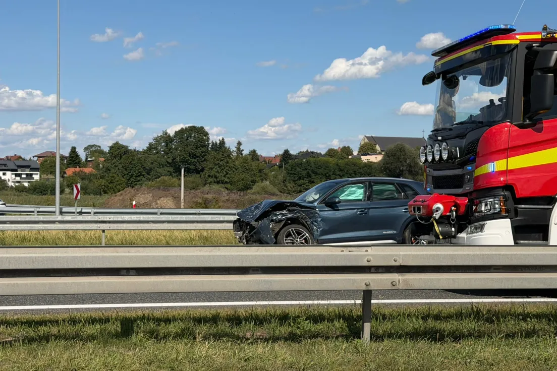 Zderzenie czterech samochodów na A4