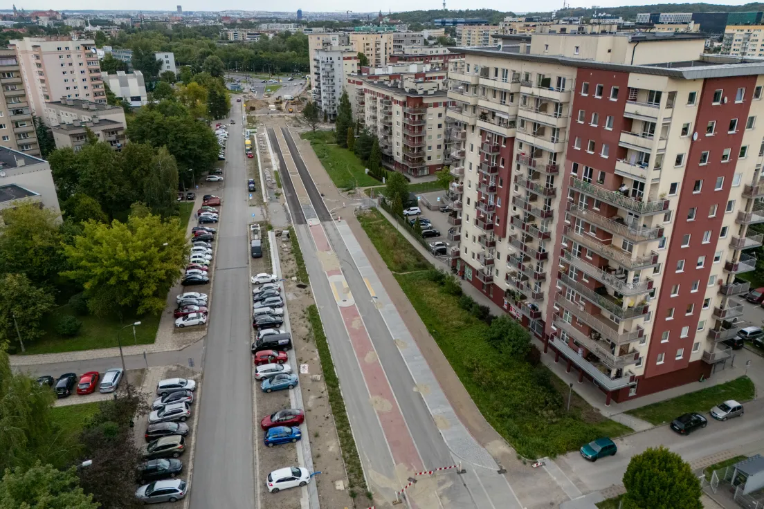 Budowa ul. 8 Pułku Ułanów, stan z 31 sierpnia
