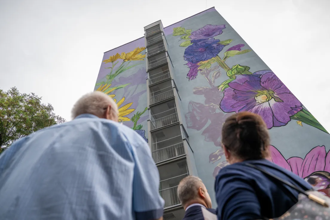 Nowy mural na bloku przy ul. Spółdzielców 13