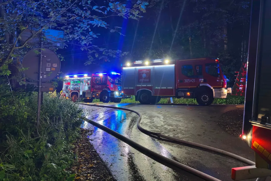Nocny pożar w centrum Ojcowa
