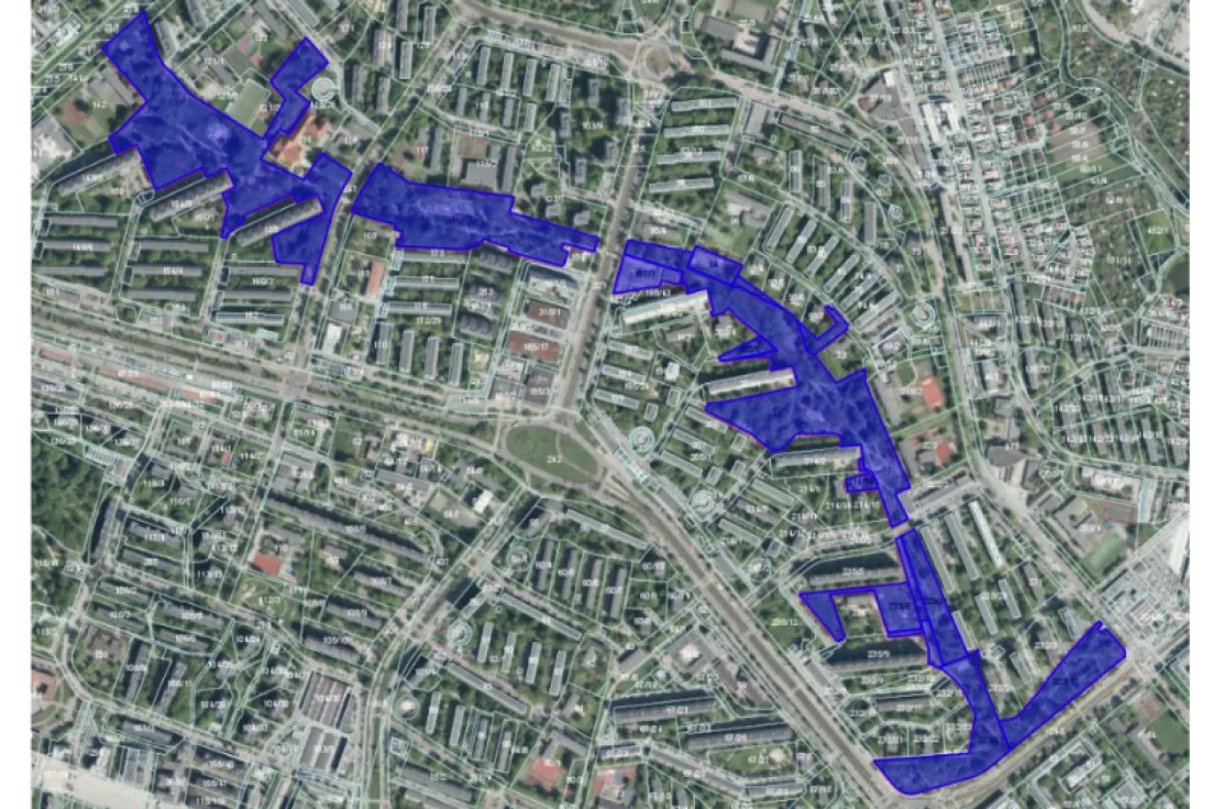 Mapa - Planty Bieńczyckie