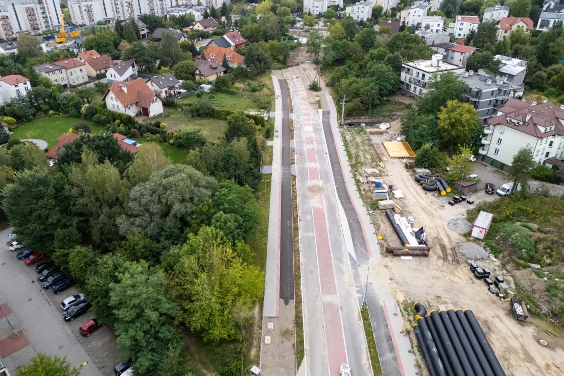 Budowa ul. 8 Pułku Ułanów, stan z 31 sierpnia