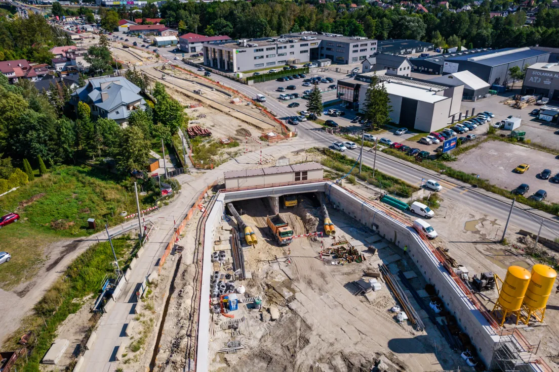 Budowa obwodnicy Zabierzowa, stan z sierpnia 2026