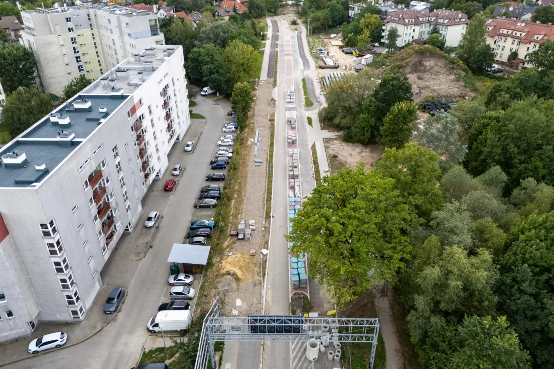 Budowa ul. 8 Pułku Ułanów, stan z 31 sierpnia