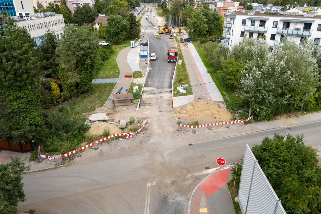 Budowa ul. 8 Pułku Ułanów, stan z 31 sierpnia