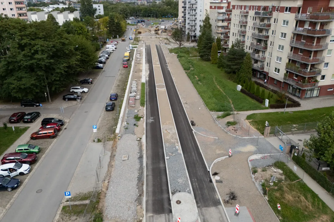 Budowa ul. 8 Pułku Ułanów, stan z 31 sierpnia