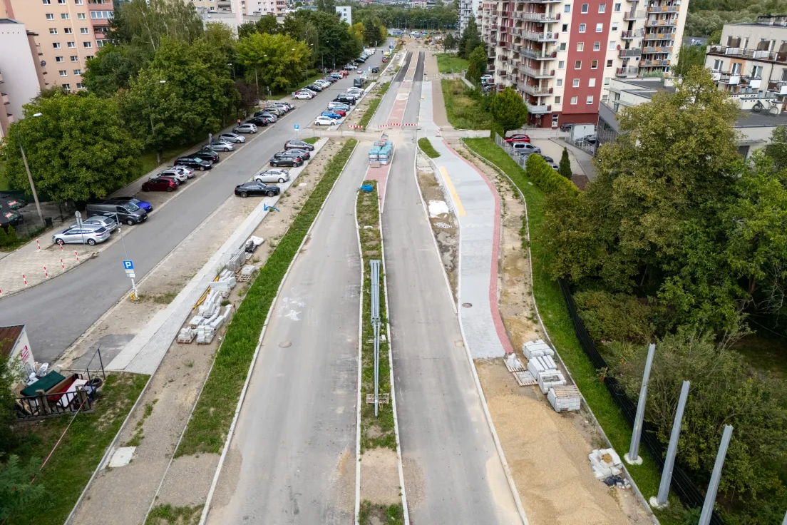 Budowa ul. 8 Pułku Ułanów, stan z 31 sierpnia