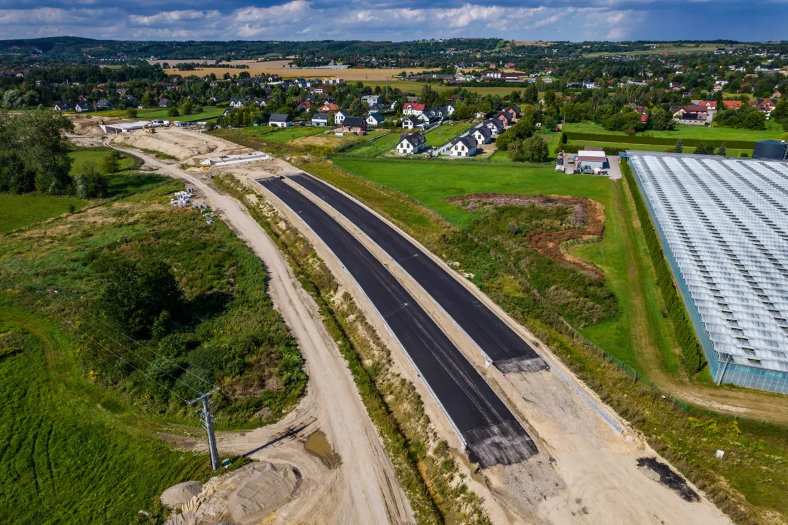 Budowa obwodnicy Zabierzowa, stan z sierpnia 2026