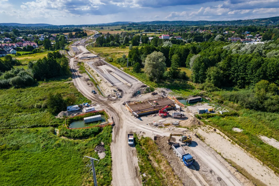 Budowa obwodnicy Zabierzowa, stan z sierpnia 2026