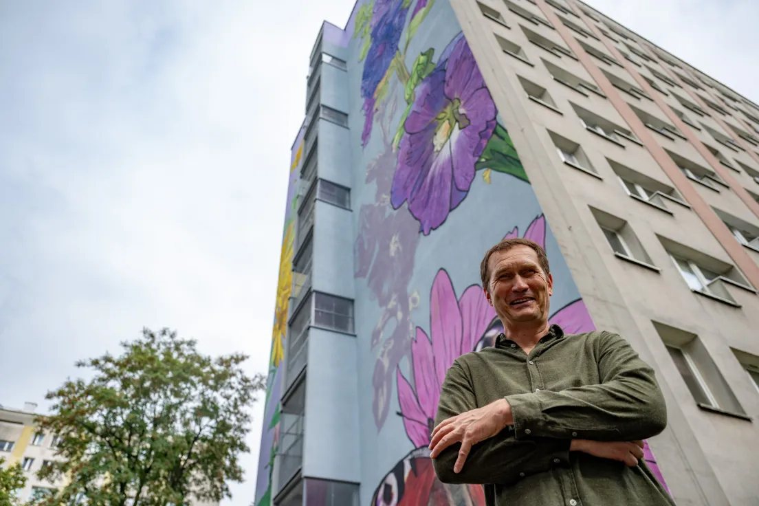 Nowy mural na bloku przy ul. Spółdzielców 13