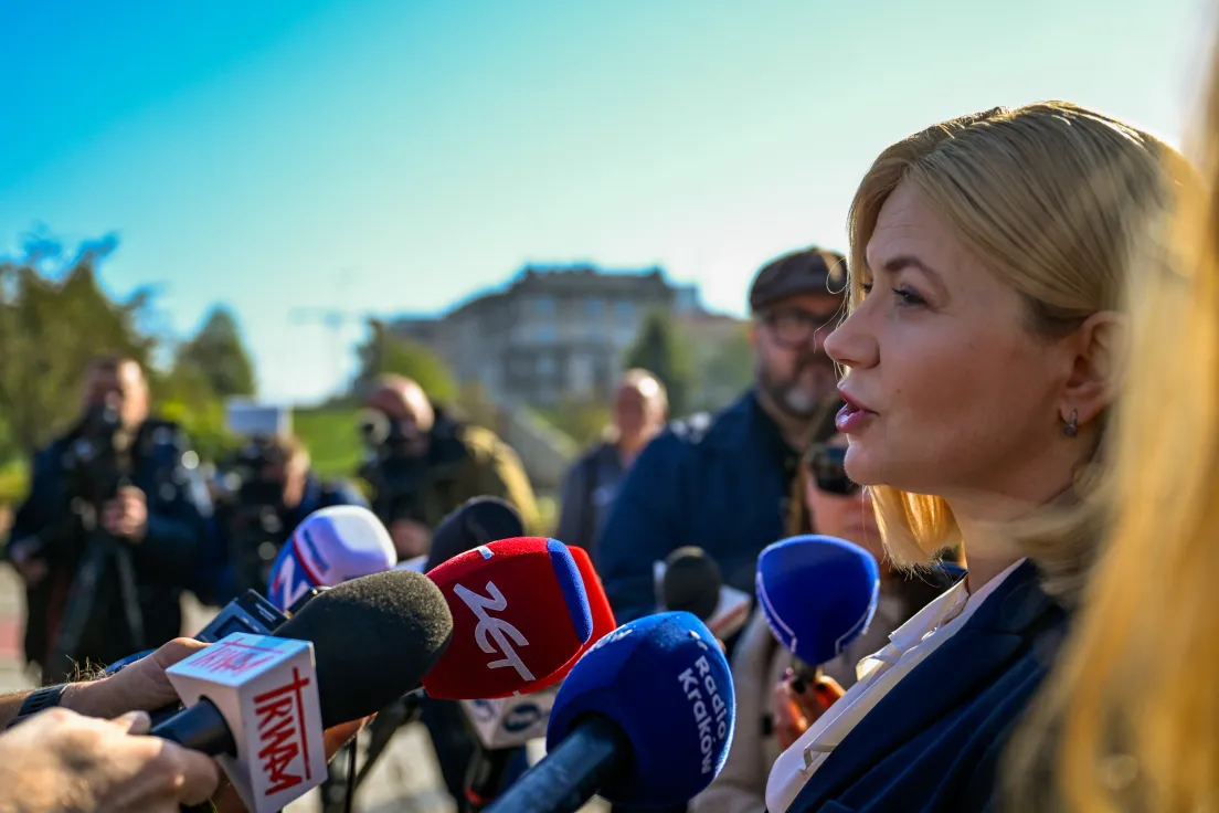 Konferencja kandydatki Koalicji Obywatelskiej po pierwszej turze wyborów na Prezydenta Miasta