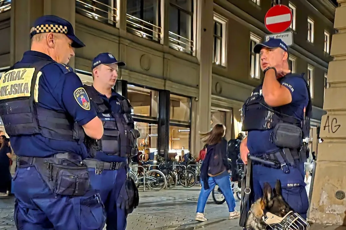 Nocne działania strażników miejskich na ulicach Krakowa