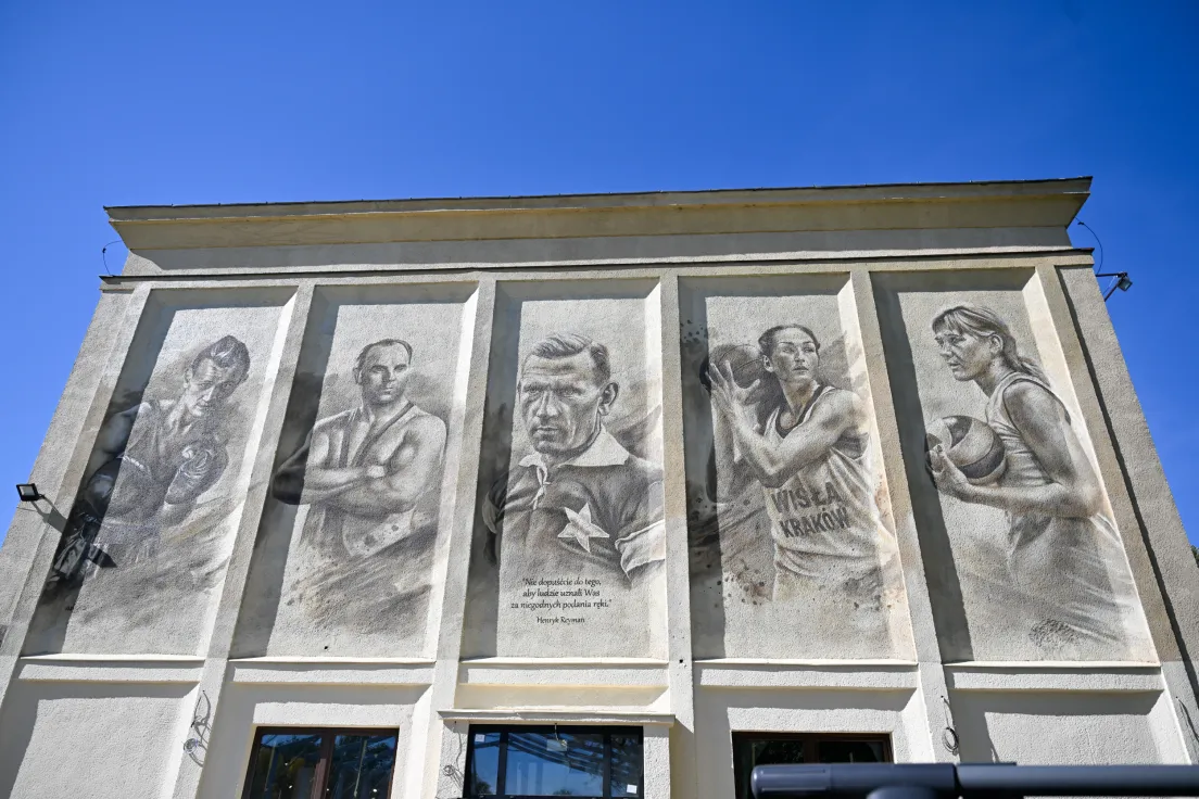 Mural na budynku TS Wisła