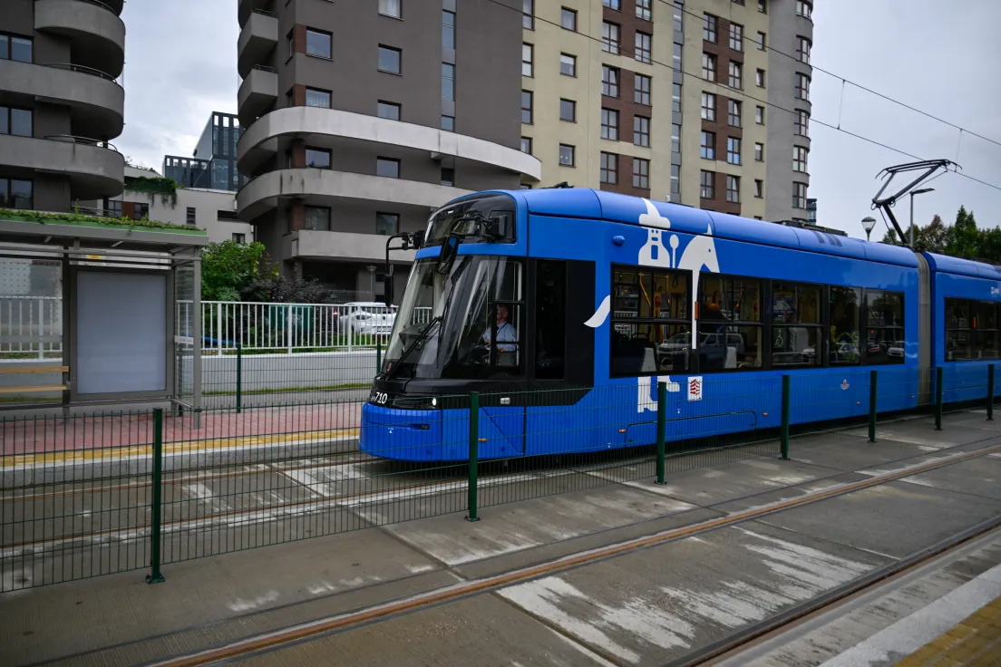 Przejazd testowy tramwaju do Mistrzejowice po nowym odcinku KST