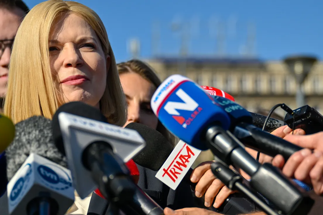 Konferencja kandydatki Koalicji Obywatelskiej po pierwszej turze wyborów na Prezydenta Miasta