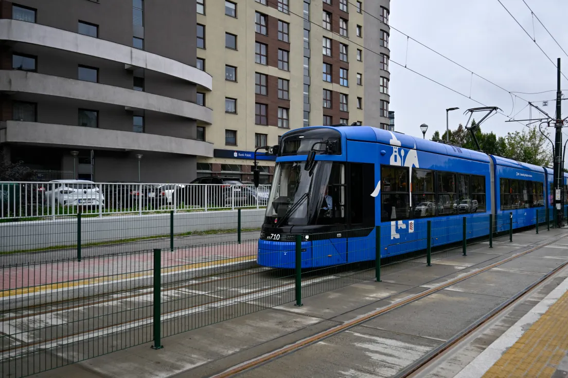 Przejazd testowy tramwaju do Mistrzejowice po nowym odcinku KST