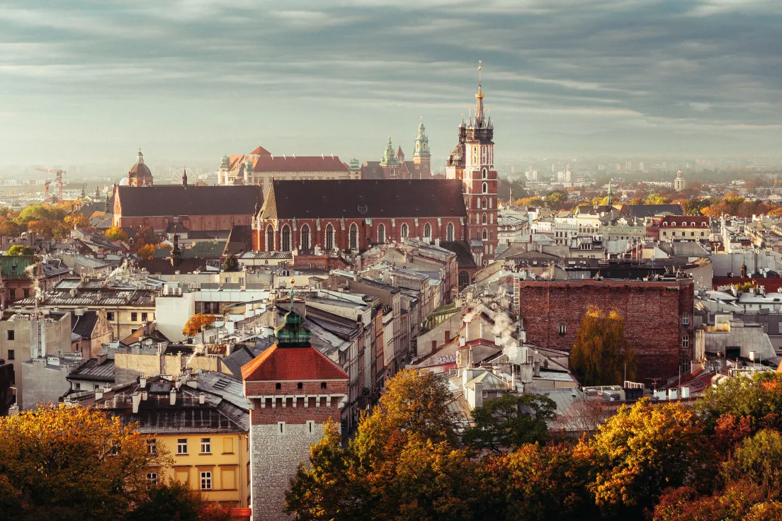 Widok na Stare Miasto w Krakowie