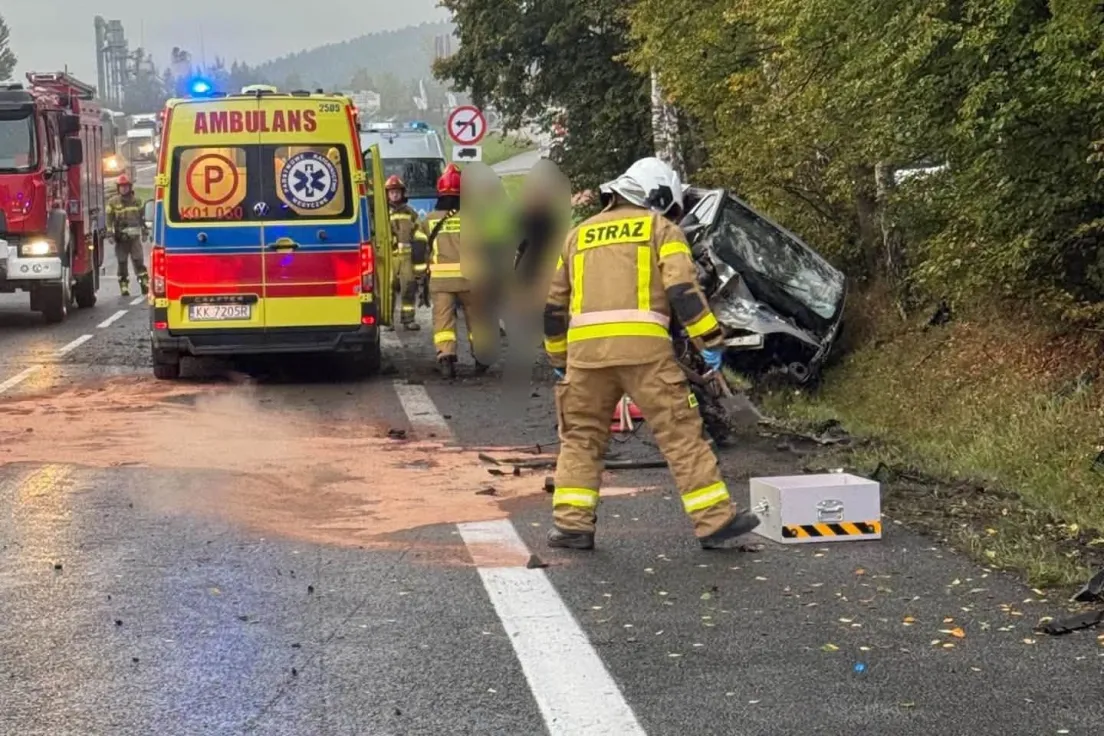 Samochód wypadł z drogi