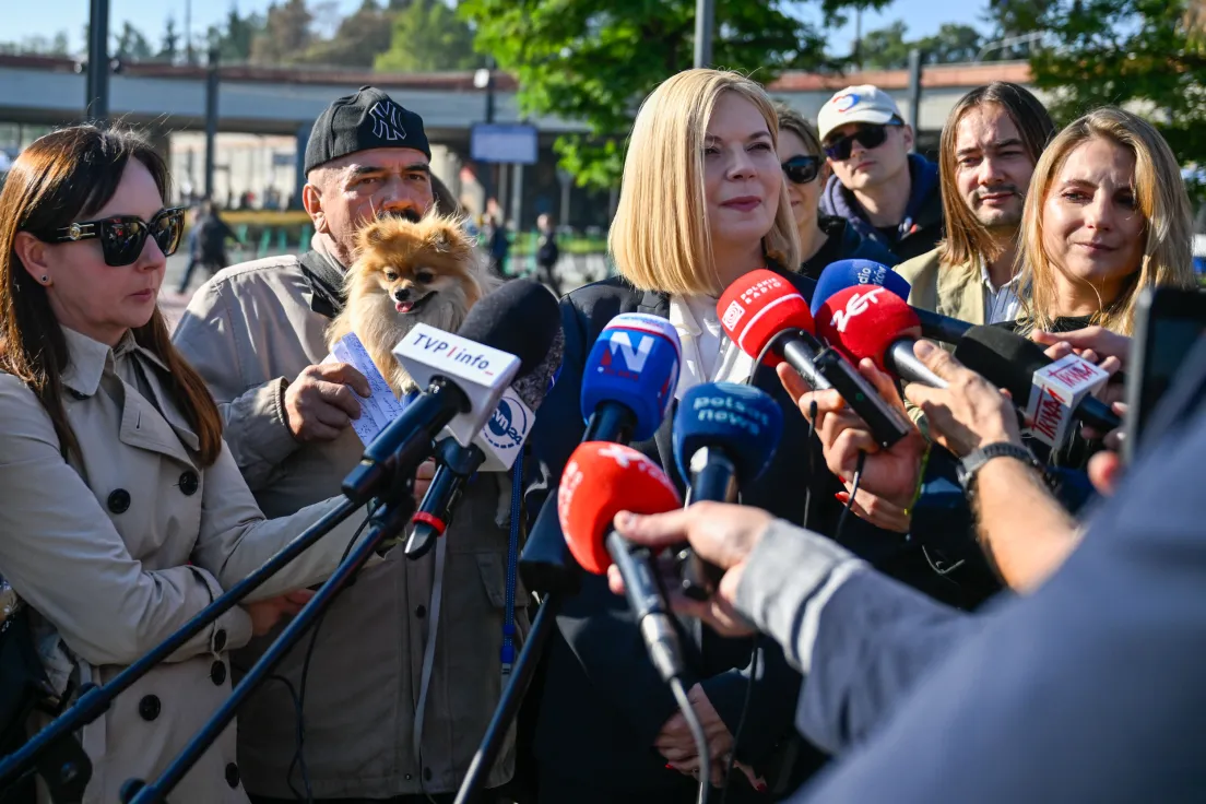 Konferencja kandydatki Koalicji Obywatelskiej po pierwszej turze wyborów na Prezydenta Miasta
