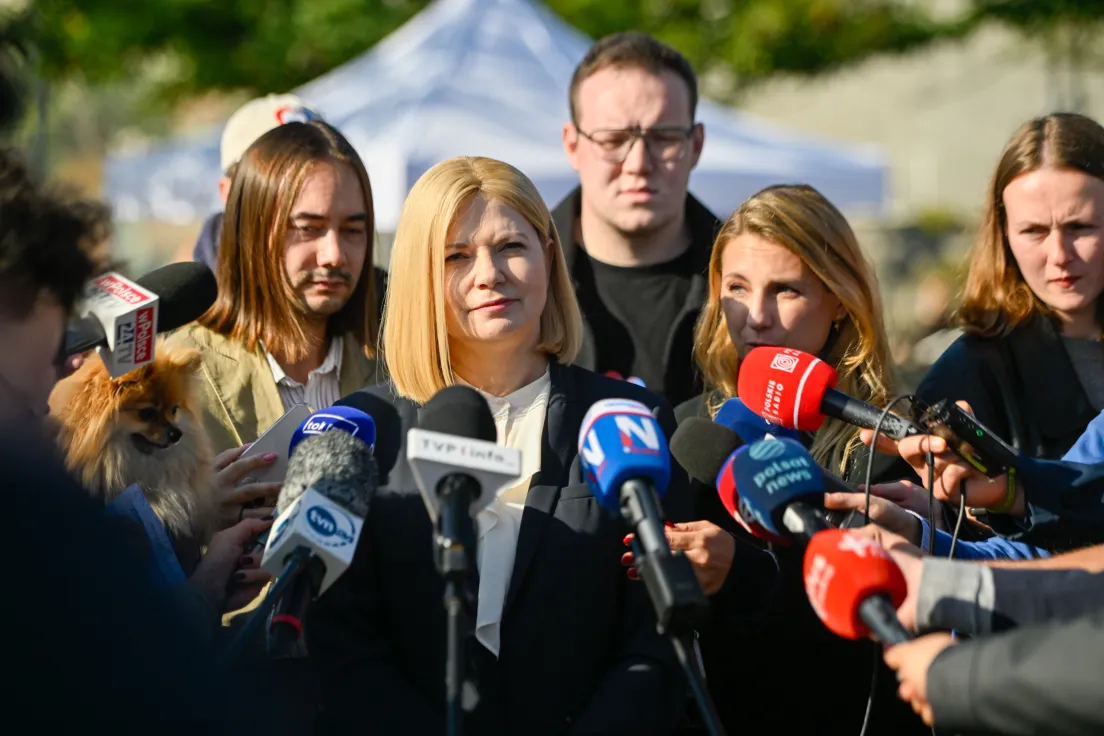 Konferencja kandydatki Koalicji Obywatelskiej po pierwszej turze wyborów na Prezydenta Miasta