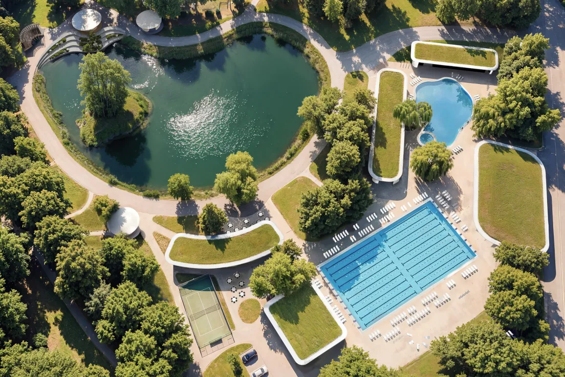 Wizualizacje Dzielnicowego Centrum Sportu i Rekreacji przy ul. Żywieckiej Bocznej w Krakowie