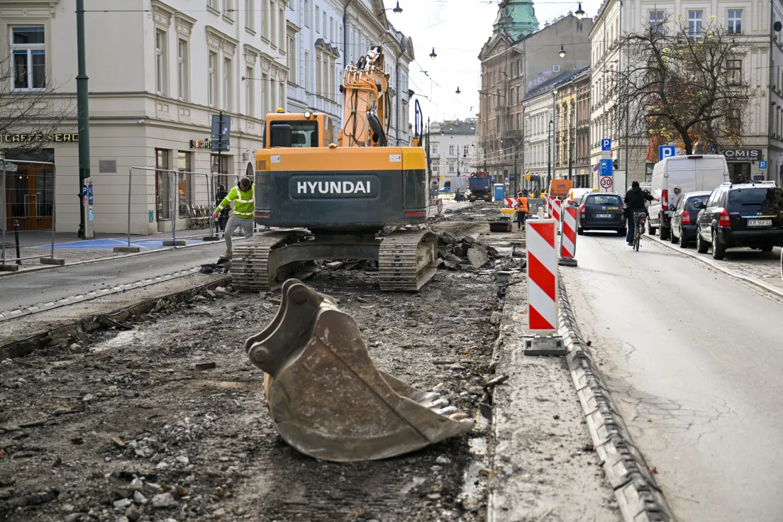 Remont torowiska na ul. Stradomskiej i św. Gertrudy