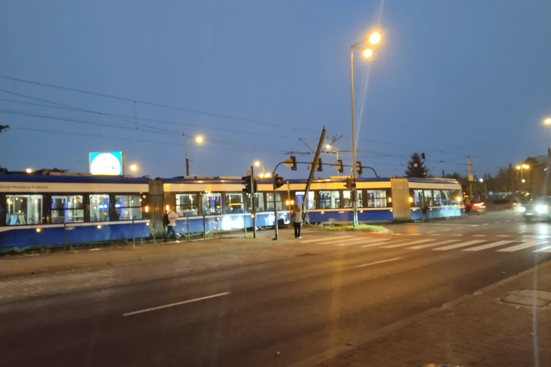 Wykolejenie tramwaju w Łagiewnikach