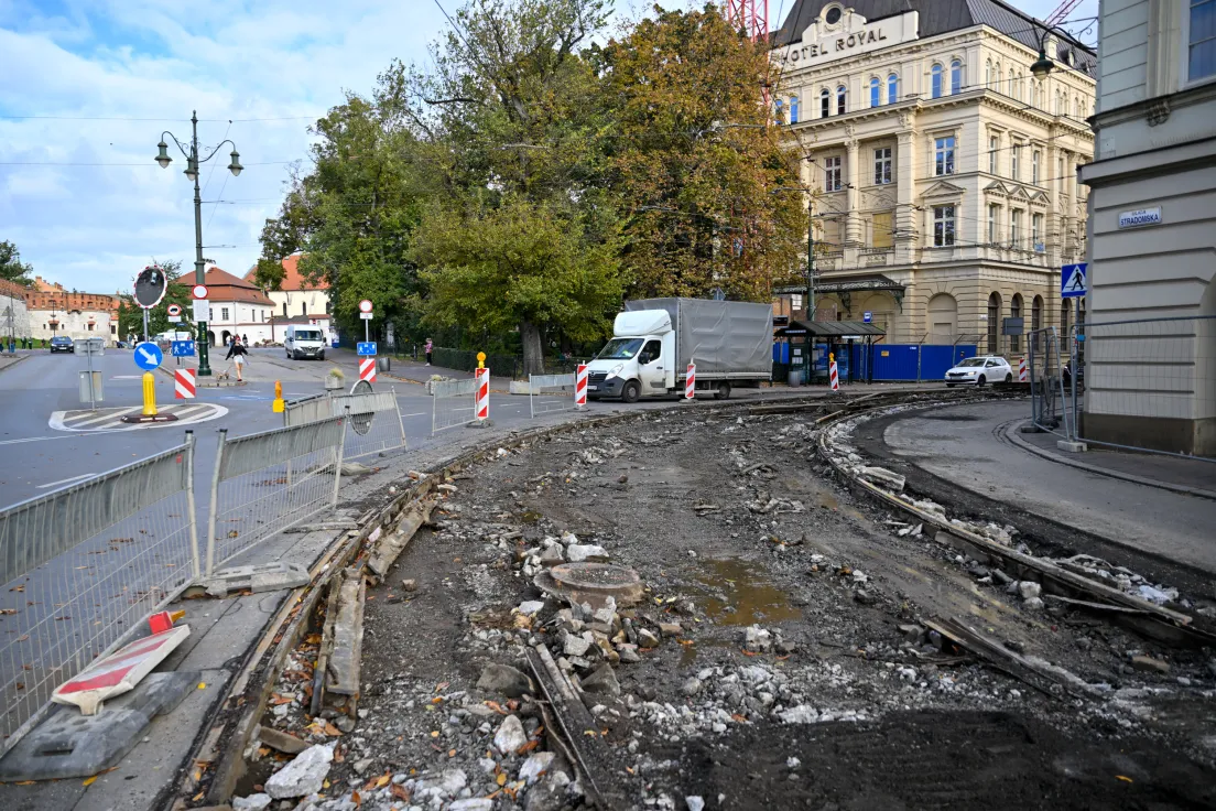 Remont torowiska na ul. Stradomskiej i św. Gertrudy