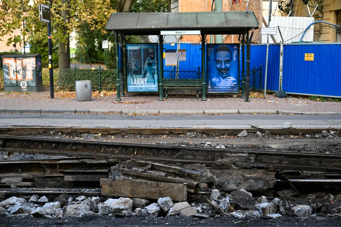 Remont torowiska na ul. Stradomskiej i św. Gertrudy