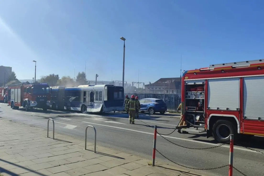 Pożar autobusu MPK na ul. Balickiej