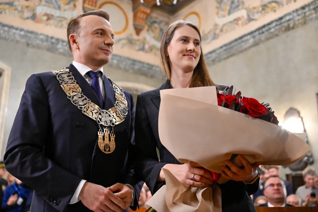 Łukasz Gibała i Adrianna Siudy
