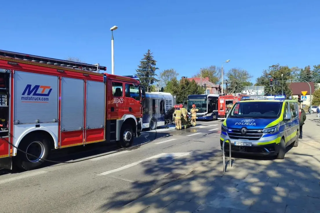 Pożar autobusu MPK na ul. Balickiej