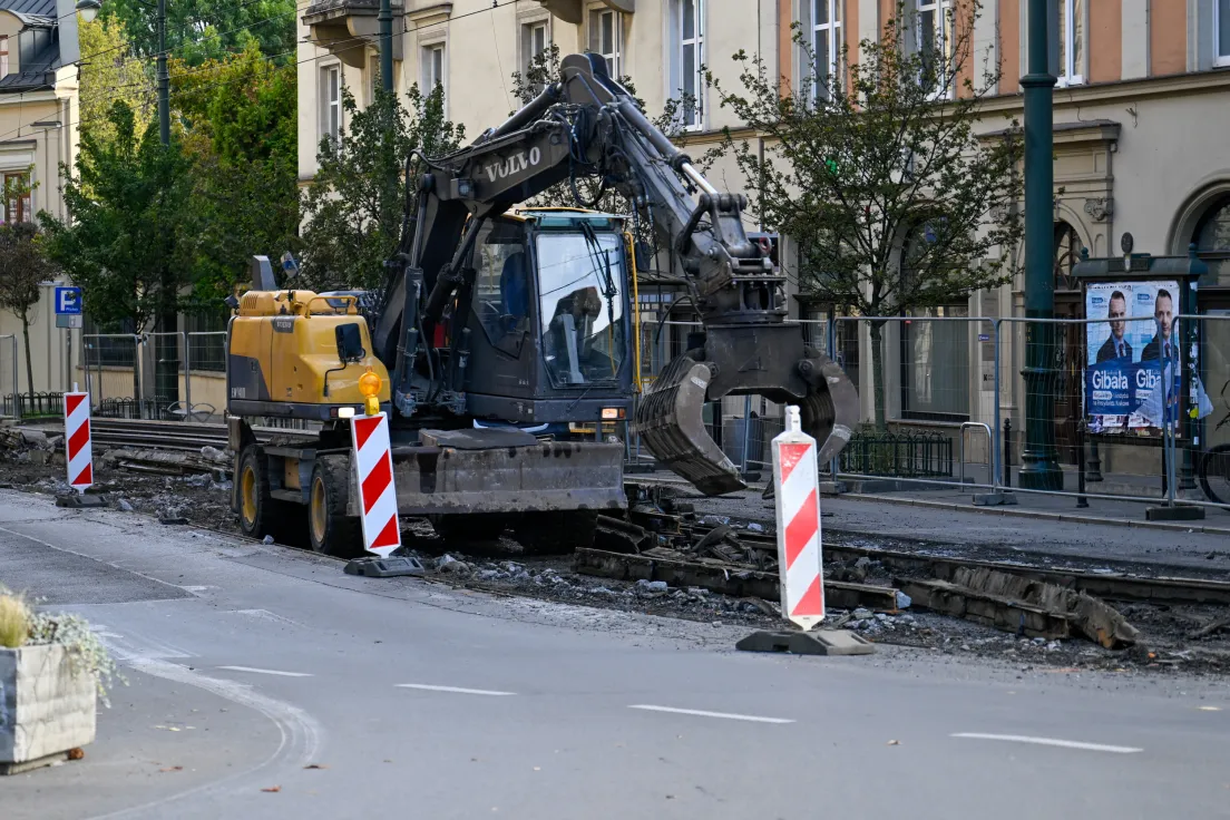 Remont torowiska na ul. Stradomskiej i św. Gertrudy