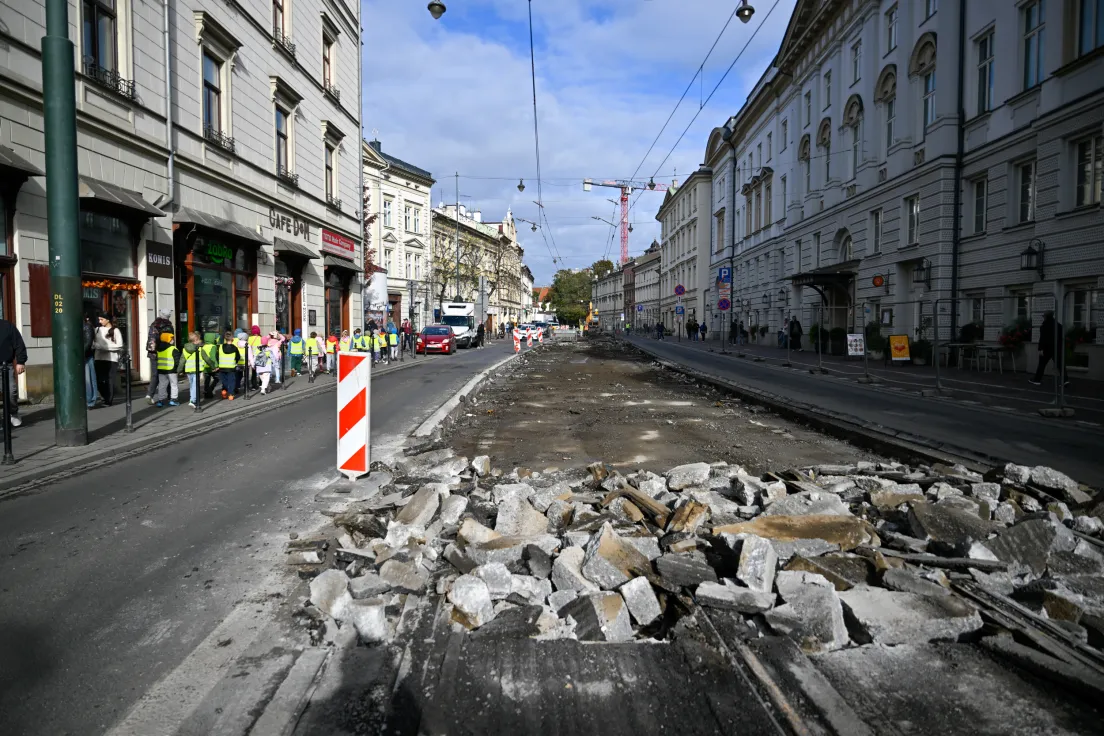 Remont torowiska na ul. Stradomskiej i św. Gertrudy