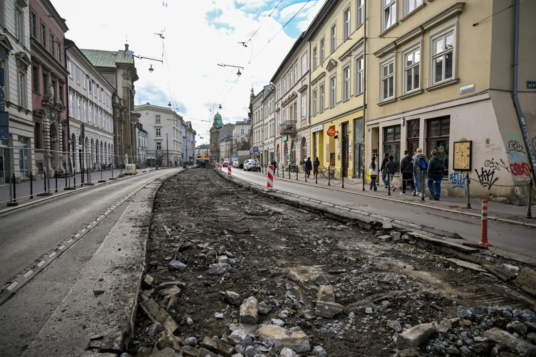 Remont torowiska na ul. Stradomskiej i św. Gertrudy