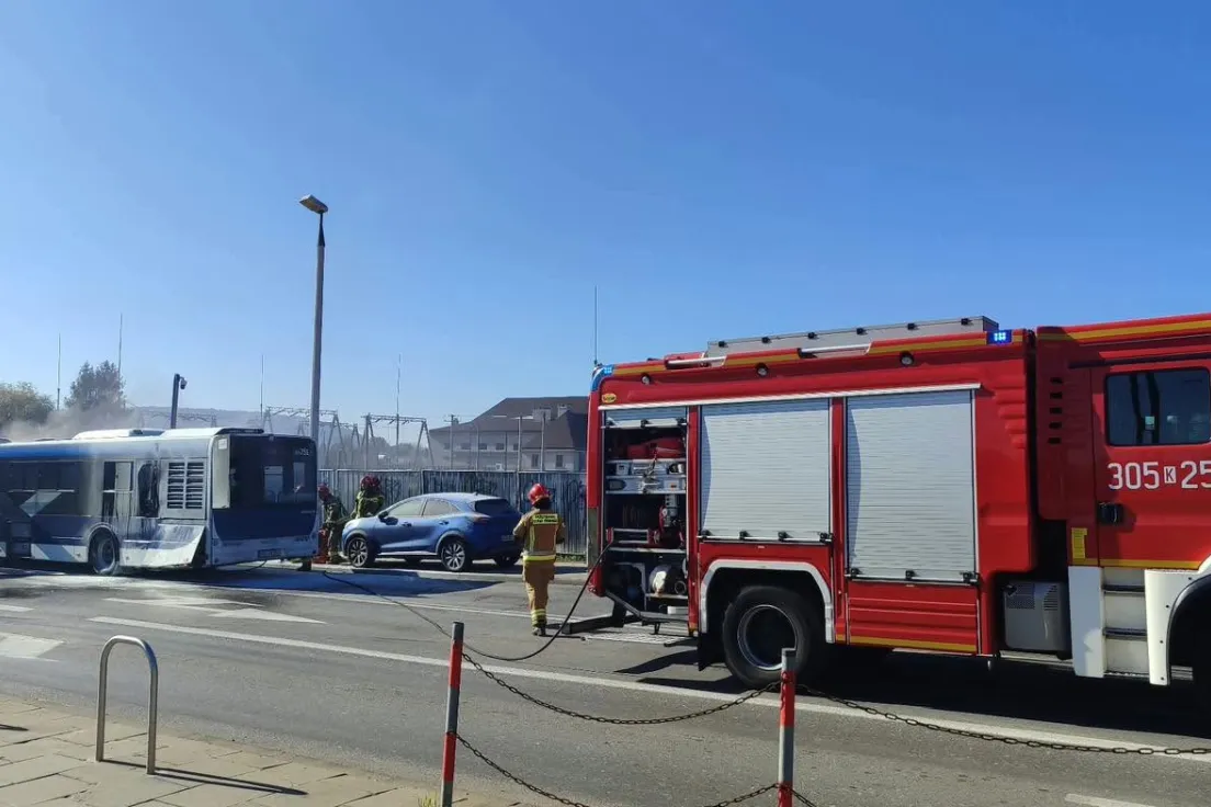 Pożar autobusu MPK na ul. Balickiej