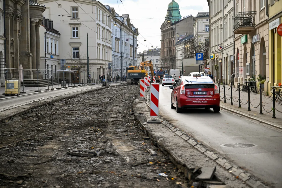 Remont torowiska na ul. Stradomskiej i św. Gertrudy