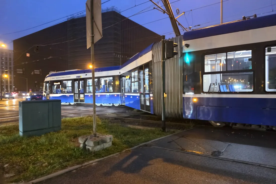 Wykolejenie tramwaju w Łagiewnikach