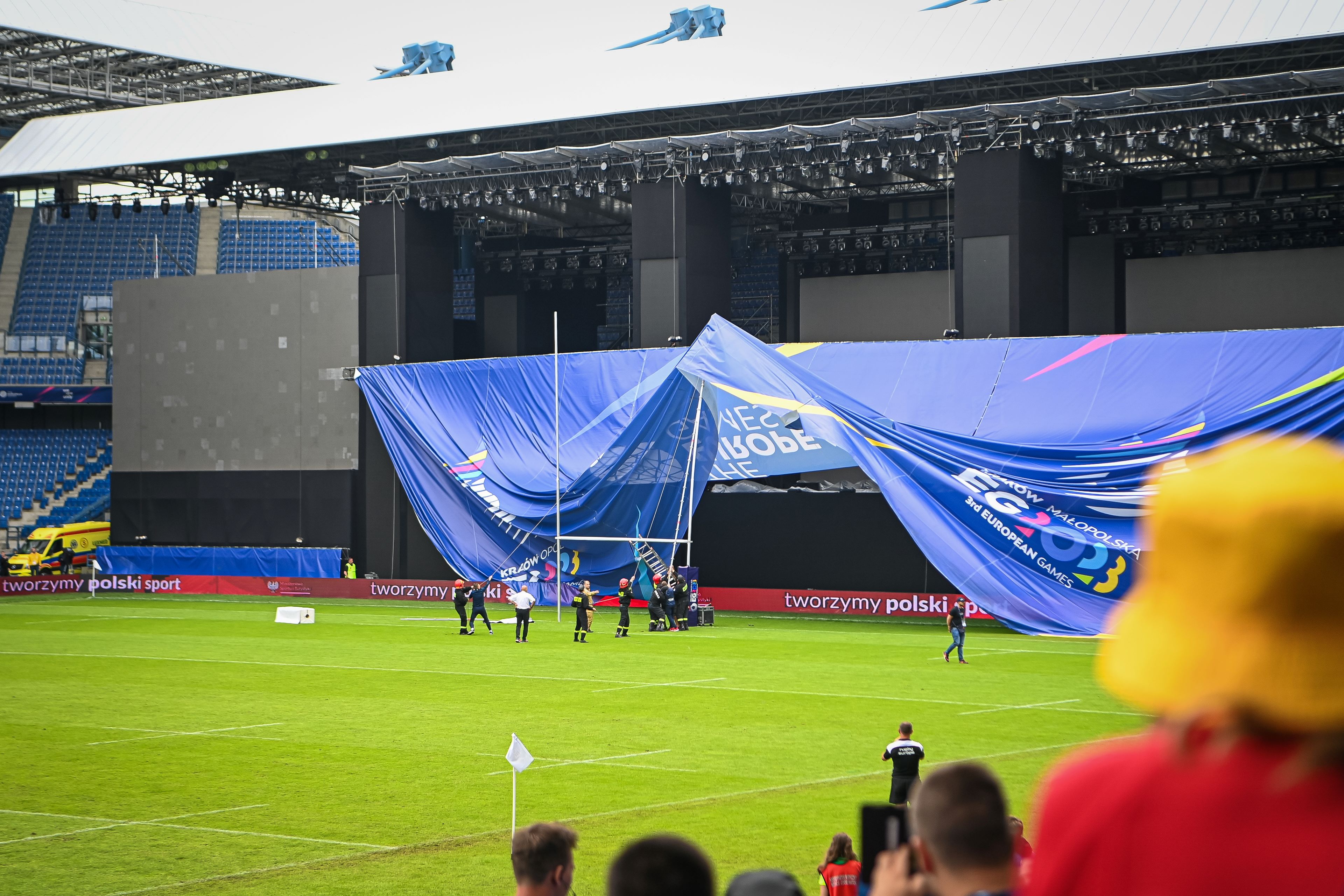 "Awaria" na stadionie Wisły. Fot. materiały prasowe